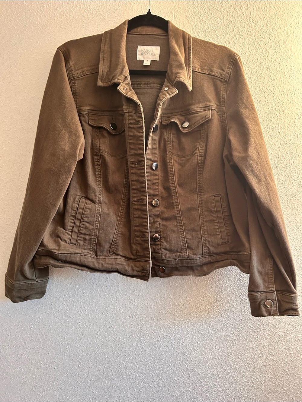 Market & Spruce Brown Corduroy-Style Denim Jacket